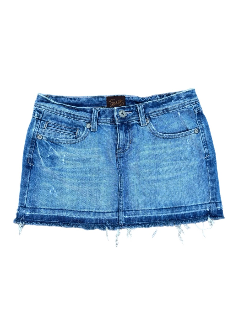 Aeropostale | Low Rise Distressed Denim Mini Skirt